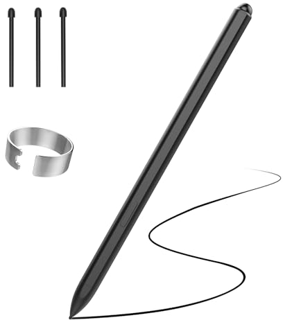 TiMOVO Magnetic EMR Pen Compatible with Remarkable 2, Digital Stylus with Eraser for Remarkable, 4096 Pressure Sensitivity, Palm Rejection, Tilt with 3 Pen Tips, Black