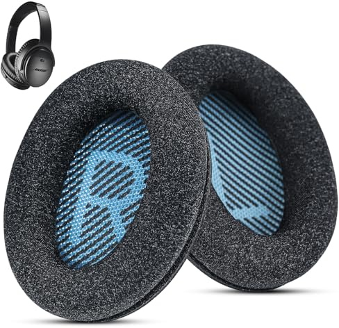 Wzsipod Stoff-Komfort-Ersatz-Ohrpolster für Bose QuietComfort 25 / QC25 – Passend für QC35 QC35 II QC45 QC15 QC2 AE2 AE2i AE2w SoundLink & SoundTrue (S2-Stil)