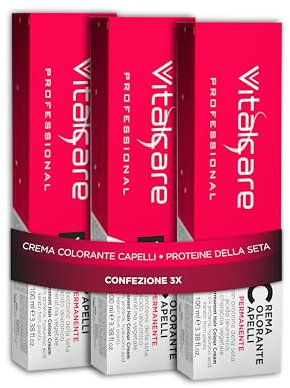 Vitalcare | Professional Professional Permanente Coloration, Haarfarbe mit Seidenprotein, Nr. 9/00, sehr helles Blond, Multipack 3 x 100 ml