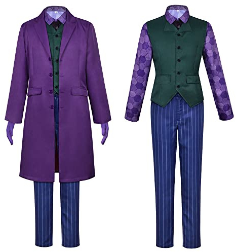 XehCaol Men's Clown Costume, Knight Suit, Halloween, Carnival, Cosplay, Costume Props, Pack of 6