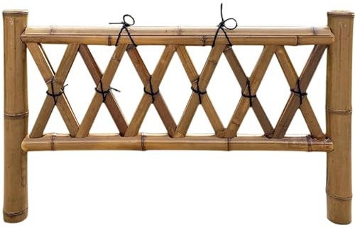 Bordure de Jardin en Bois de Bambou - Bordure Paysagère pour Jardins, Pelouses, Balcons, Cours, Treillis de Jardin pour Plantes Grimpantes D'extérieur 39,4 L X 17,7 H, 1 Panneau