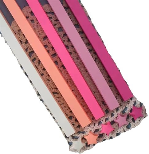 SUBLXPoten Origami Sterne Papier Papierstreifen Origami-Sterne, Papierstreifen, doppelseitig, Glücksstern, Origami-Dekoration, Faltpapier, Kunsthandwerk(Color:08-Pink)