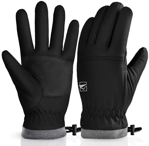 YCQQPRO Winter Thermohandschuhe für Herren Damen, warme winddichte Laufhandschuhe, verdicktes Fleecefutter, Anti-Rutsch-Touchscreen-Handschuhe für Outdoor-Ski, Radfahren, Wandern, Walking, Reiten,
