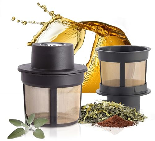 Finum FLOATING BASKET M schwimmender Dauerfilter für Tee, Kaffee und Gewürze - Permanentfilter mit Gewebe aus Edelstahl als Teefilter, Kaffeefilter und Gewürzfilter (32)