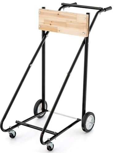 COSTWAY Außenborder Ständer auf Rädern, Robuster Motor-Transportwagen Metall mit 150 KG Tragfähigkeit, Außenbordmotor Ständer