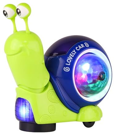 BTFO Leuchtende Schnecken Baby Spielzeug, Musikschnecke Baby Krabbel Spielzeug Schnecke Süßes Elektronisches Krabbeltier Blendendes Licht Interaktives Musikspielzeug für Kleinkinder(Grün)