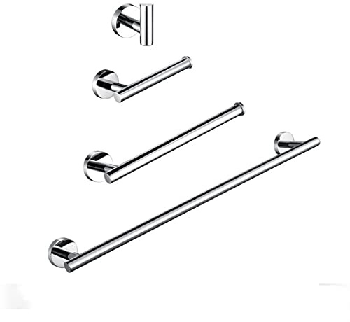 XFYESL Wannengriff Edelstahl Haken Handtuch Bar Rackstange Badezimmer Hardware Rack Papier Handtuch Rack Badezimmer Zubehör Haltegriffe im Bad(PC-4 Set)