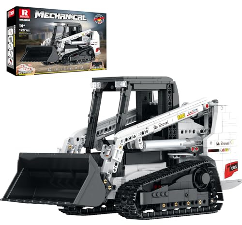 Reobrix RC Skid Steer Loader Building Set, 1227 PCS Motorized Construction Vehicle Model with 2.4GHz Remote & App Control, Liftable Arm, Tilting Bucket, LED Lights, STEM Gift for Adults & Teens 14+