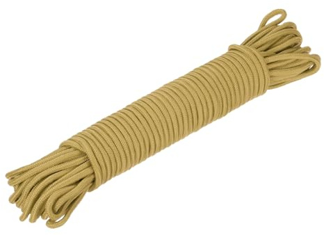 QUARKZMAN Polypropylen-Seilgeflecht 30M/98.5ft 8mm Durchmesser Braun für den Innen- und Außenbereich Camping Wäscheleine
