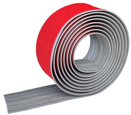 2MX4CM Floor Transition Strip,Self Adhesive Vinyl Door Threshold Strip Laminate Floor Strip Floor Flat Divider Strip for Joining Floor Gaps,Carpet Threshold Transition,Floor Tiles (Grey)