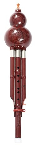 F Fityle Chinesische Hulusi-Flöte, Kürbis-Hlute, Hulusi-Flöteninstrument, traditionell für Feiertagsgeschenk, Musiklernen, Soloparty, Anfänger, Rotbronze