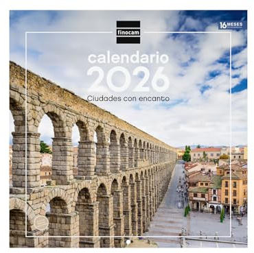 Finocam - Wall Calendar 2026 30x30 cm Month View January - December 2026 + Sep.- Dec. 2025 (4 months) reduced | Calendar 2026 | Images Cities - English