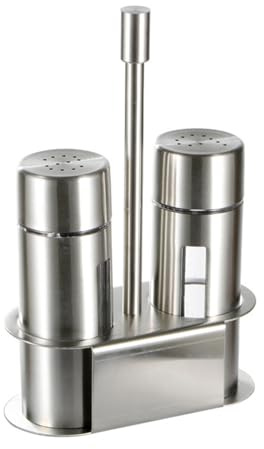 Juego de salero y pimentero de grado restaurante con ventana transparente de gran tamaño y dispensador de especias ergonómico, contenedor de almacenamiento de especias para cocina