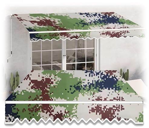 Tessuto di Ricambio per Tende da Sole Retrattile per Patio con Volant Anteriore, Protezione UV, Impermeabile, per Giardino, Terrazza, Cortile(400x250cm)