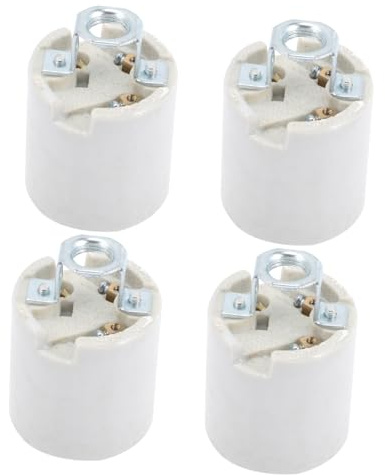 AUTSUPPL Douille à Vis E26 Support Mural en Céramique 4 Pièces Compatible Ampoules E26 Usage DIY Décoration Installation Pratique Style Industriel