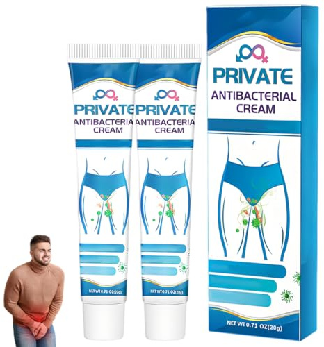 OIXYA 2 Pezzi Crema Antibatterica Privata per Parti Intime Uomo,Crema intima lenitiva prurito bruciore,Trattamento Antiprurito e Lenitivo, Idrata e Protegge la Pelle