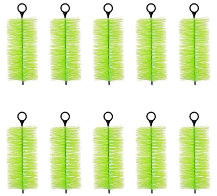 Fish Pond Filter Brush Set of 10 Skimmer Brushes Tool for Water Management Garden Pond Pool Filtration Stainless Steel Aquariums Filter Brush