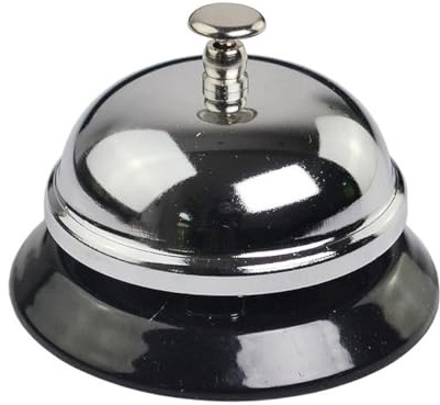 WEKADRIN Classic Silver Game Quiz Bell Metal Service Call Bell for Restaurant, Desk, Reception, Waiter Calling, Table Game Answer Buzzer