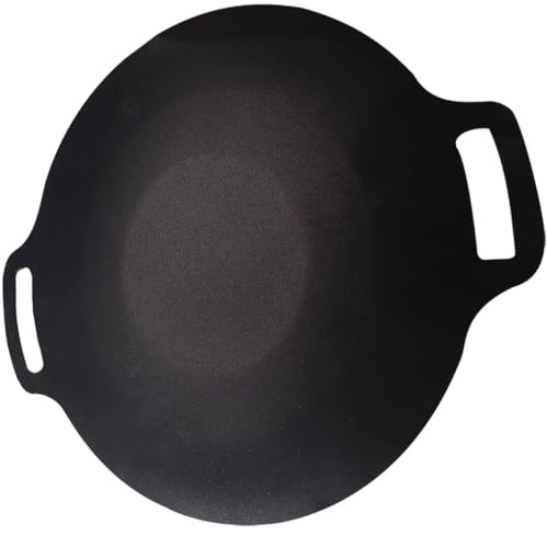 Uonlytech Padella per Grigliare Verdure, Vassoio per Grigliare e Barbecue in Stone, Antiaderente, Rotonda, Nera, per Induzione | Distribuzione Uniforme del Calore, Conducibilità Termica Elevata, Design Compatto per Uso Domestico