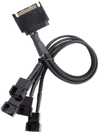 JDNH Cable flexible de conectores de ventilador de 4 pines SATA a expansión de 1 a 3/4 para flujos de aire y protección de componentes de computadora, divisor de potencia de ventilador múltiple