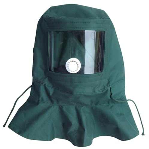 Fexvan Capot de sablage Masque de capot sablage à vision claire avec corde réglable Masque d'équipement protection anti-poussière et vent pour le polissage, le, la peinture, le revêtement en