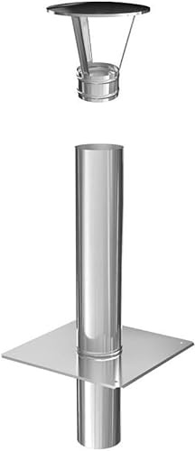 Schornsteinverlängerung Kaminverlängerung einwandig DN Ø 120 mm 0,5 m + Haube