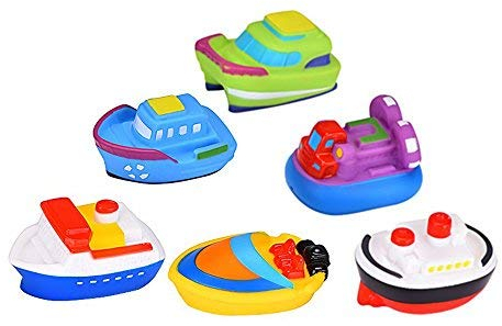 Itian 6pcs Schwimmende Boot Spielzeug Kautschuk Badewanne Spielzeug für Baby