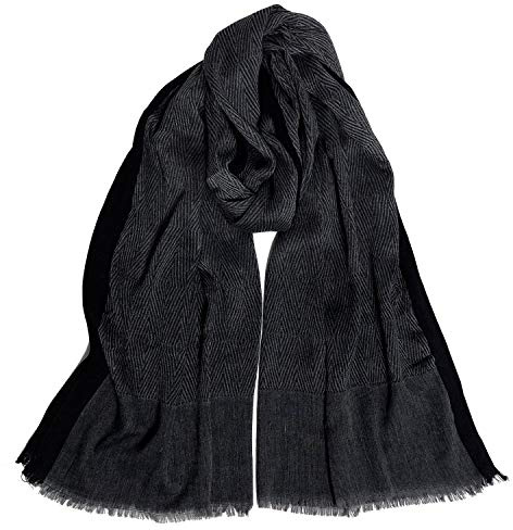 DAMILY Mode Hommes Écharpe Automne Hiver Foulard Noir Bleu Marine (Noir)