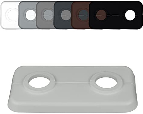 FUX 10 STÜCK Doppel Heizungsrohr Rosette, 12mm - 21,3mm, 2-teilig, Heizung, Rohrabdeckung, Abdeckrosetten, Verkleidung, Heizkörper Rosetten, Polypropylen in Sonderfarben (15mm, RAL 7035)