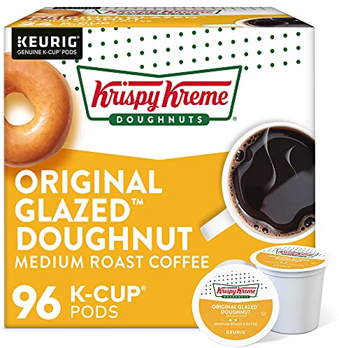 Krispy Kreme Original Glazed Doughnut, Single-Serve Keurig K-Cup Pods, Flavored Medium Roast Coffee, 96 Count