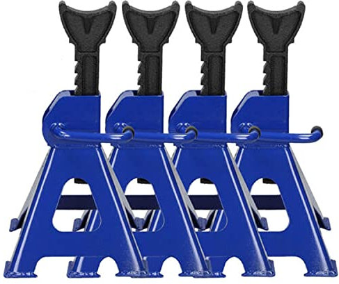 3 Ton Capacity Each Axle Stand for Vehicle Caravan Stand Lifting Heavy Duty Metal Steel Axle Jack Stand Car Support Holding Stand Quick Release Ratchet Adjustment for Garage Workshop Usage Pack of 4