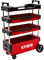 STIER Montagewagen, klappbar, 80kg Tragkraft, LxBxH 700x380x535 eingefahren, LxBxH 700x380x900mm ausgefahren, rollende Werkstatt, für Kleinteile und große Werkzeuge, Werkzeugkasten leer