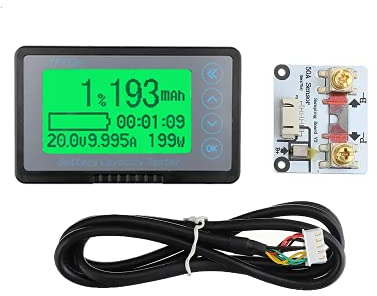 DollaTek Monitor batteria TF03K 50A, intervallo di tensione di allarme programmabile ad alta e bassa tensione 10V-120V con cavo terminale e cavo schermato 5M