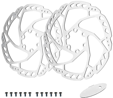 RUJOI 140mm Bike Disc Brake Rotor Set – Front & Rear Stainless Steel Brake Discs with Calipers & Bolts – MTB Parts for Mountain, Road & Hybrid Bikes