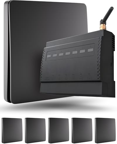 Hochwertiger Funkschalter 230V 6-Kanal Profi Set Batterielos | Funk Lichtschalter Hutschiene DIN-Rail | WLAN Schalter Verteilerkasten | Alexa & Google Home