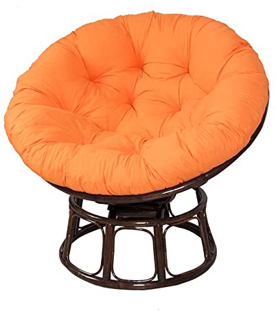 Morbuy Papasansessel Kissen Sitzauflage, Rundes Dicke Stuhlkissen Bequem & Weich Sitzkissen Hängesessel für Indoor Outdoor Garten Stuhlauflage (110x110CM,Orange)