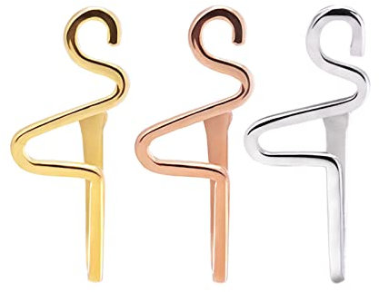 Lieson 3 Stück Nasenpiercing Ring Legierung Fake Nasenring Blitz Muster Piercing Septum Knorpel Tragus Helix Ohrringe Bunt