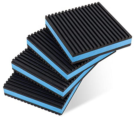 Powrocket 4 Stück Gummi-Anti-Vibrationspads, 15,2 x 15,2 x 2,2 cm, robuste EVA-Isolationsmatten für Klimaanlage, HVAC-System, Kompressoren, Waschmaschine und Trockner