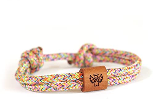 myGreta Schutzengel Armband Holz, Glück, Holzschmuck, Segeltau, Glücksbringer, Talisman