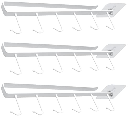 MAIXINNEW 3 Pcs Small Cup Hooks Under Shelf, Coffee Cups Hanger Under Cupboard, Under Shelf Organiser Hanging for Mugs, Cups Kitchen Utensils