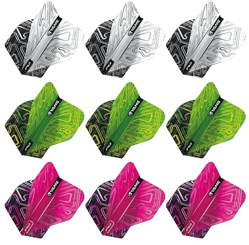 RED DRAGON Yin Yang Beidseitig Dartflug 3 Set pro Packung (insgesamt 9 Dart-Flights)