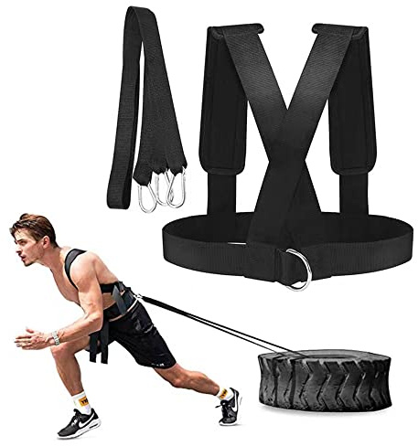 DZOZO Sled Harness Belt Band Workout Harness Exercise Speed Trainer Vest with Pull Strap Fitness Speed Strength Training Belt for Resistance Training Sports Equipment
