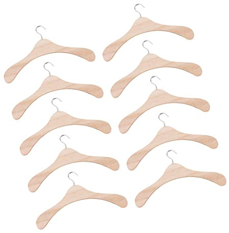 Tiuimk 10 Stück 15 cm Holz Kleiderbügel Metallhaken für BJD SD17 Onkel Puppen