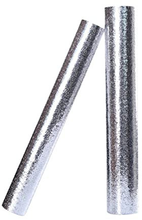 Veemoon Küchenaufkleber Ölbeständig Hitzebeständig Wasserfest Aus Pet Und Aluminiumfolie Silber Orangenhautkorn Für Einfache Anwendung Und Reinigung