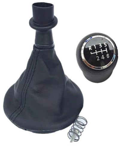 Auto Getriebekopf 5/6 Gang für Transporter T5 T5.1 T6 Gp 2003–2007 2008 2009 2010 2011 2012 2013 2014 2015 Schaltknauf Leder Gamasche Kofferraumabdeckung Kragenetui Schaltsack (Size : 6 Speed Case Bl