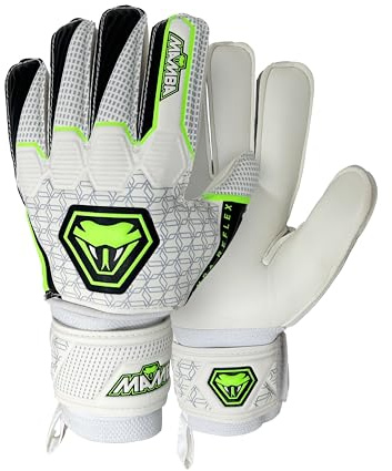 MAMBA REFLEX Goalkeeper Gloves | Youth/Adult | Quality Latex Palm & Back Hand | Removable Finger Spine Protection & Double Length Latex Wristband | Standout British Design