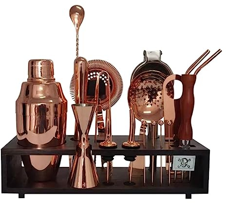 Shaker Cocktail Kit Cocktail Shaker De Barman d'acier Inoxydable avec des Accessoires De Barre D'ensemble De Shaker De Cocktail D'étagère Set Cocktail Accessoire Cuisine (Color : P, Size : 20pcs)