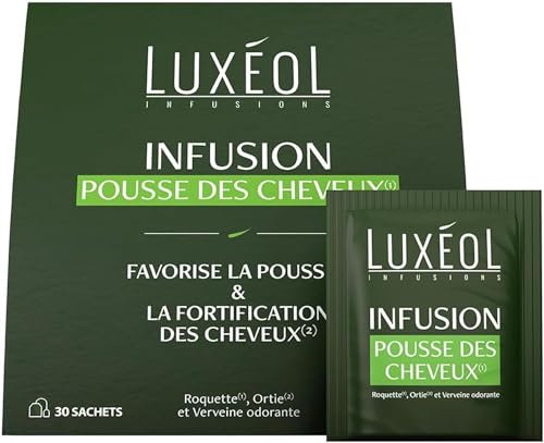 Luxéol - Infusion Pousse Des Cheveux(1) - Pousse(1) & Fortification(2) - Formule 100% Naturelle - Roquette, Ortie, Verveine odorante - Programme Cheveux 1 Mois - 30 Sachets