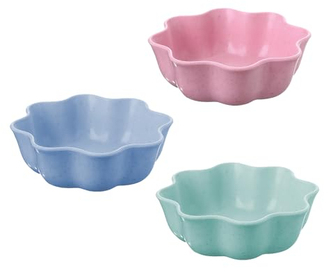 XUEHOU Cuencos para salsa de soja, mermeladas, cuencos para salsas, compotas, cuencos de postre, con forma de flor, cuencos para servir, cuencos pequeños para salsas, salsa de soja, 3 unidades