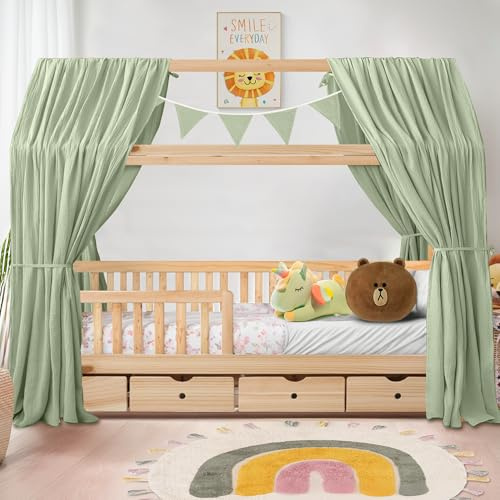 iLuane Hausbett Himmel aus 100% Baumwolle Musselin – Stoffhimmel Deko